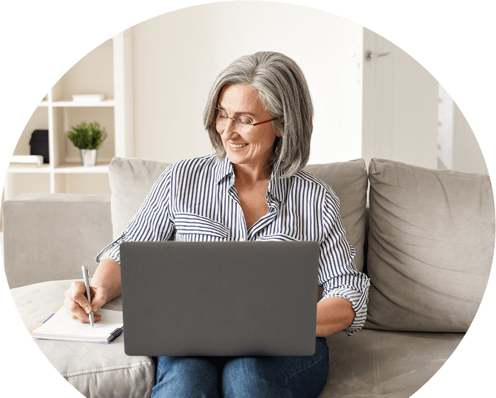 meno-m middle-aged-woman-ordering-menopausal-vaginal-dryness-treatment-online
