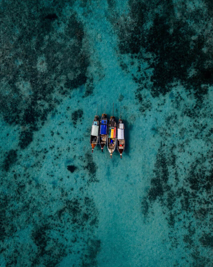 four-boats-together-on-thai-waters